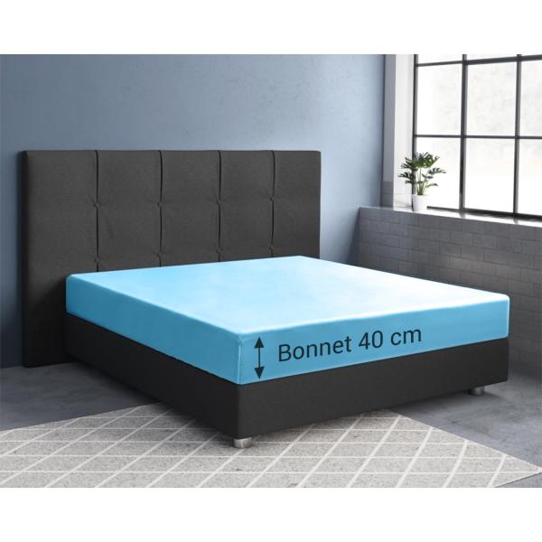 Letto ad acqua/boxspring Lenzuolo matrimoniale in jersey di ottima qualità, turchese, 200 x 220 cm
