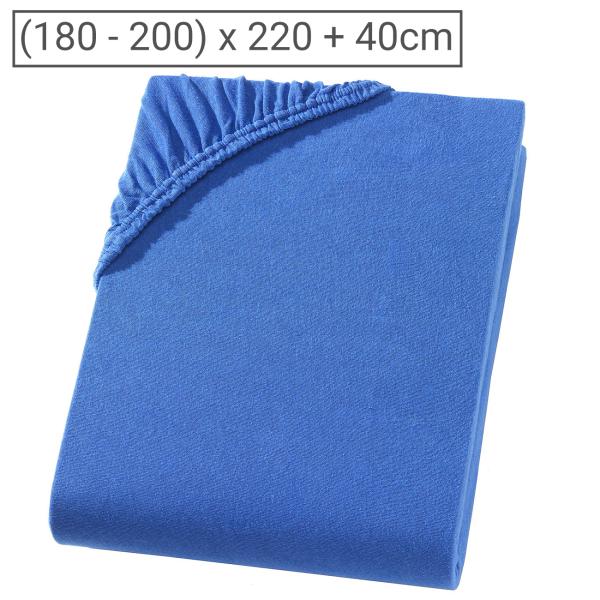Drap-housse en jersey Superb pour lit à eau/boxspring, bleu roi, 200 x 220 cm
