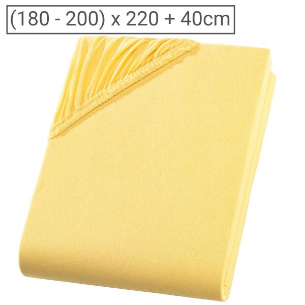 Drap-housse en jersey Superb pour lit à eau/boxspring, jaune maïs, 200 x 220 cm