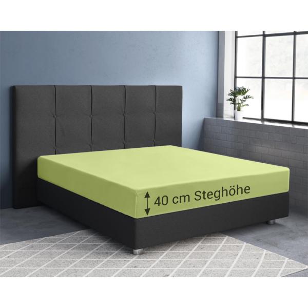Drap-housse en jersey Superb pour lit à eau/boxspring, vert pomme, 200 x 220 cm