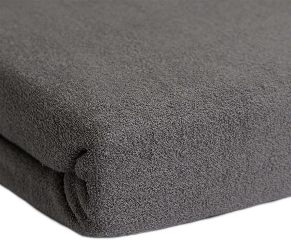 Lenzuolo fisso oversize in spugna di lusso, 80% cotone, 20% microfibra, grigio, 180 x 200 cm