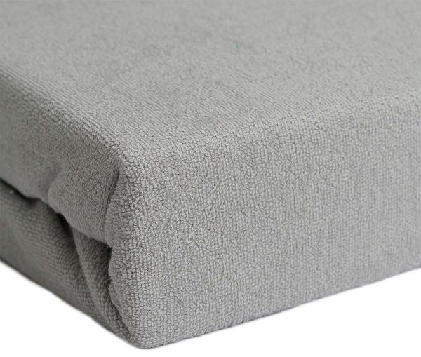 Lenzuolo fisso oversize in spugna di lusso, 80% cotone, 20% microfibra, argento, 180 x 200 cm
