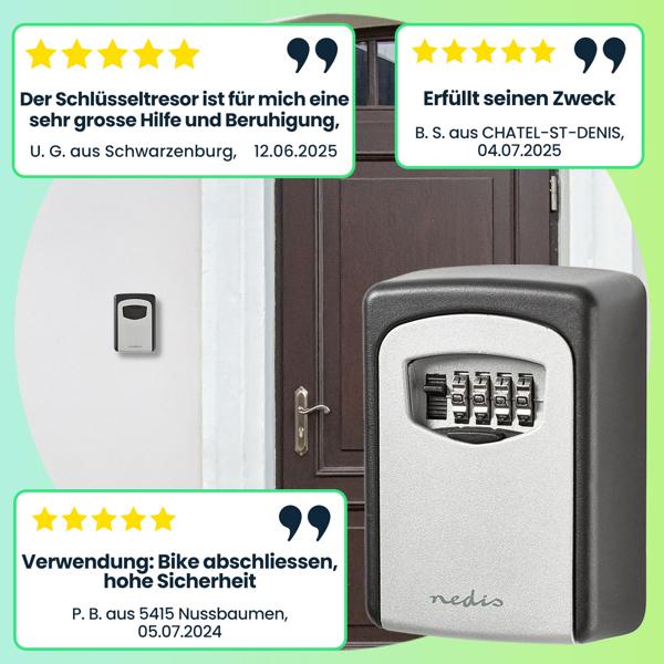 Sicherer Schlüsselsafe mit 4-stelligem Zahlencode: Robustes Kombinationsschloss (9x12x4cm) für zuverlässige Schlüsselaufbewahrung