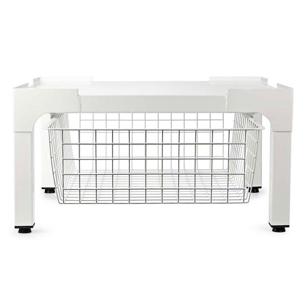 Hochwertiges Untergestell für Waschmaschine/Trockner mit Ablagekorb, bis 200kg – Stabil, rückenschonend & platzsparend