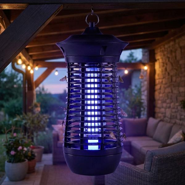 Destructeur d’insectes électrique UV-A - Piège lumineux efficace contre moustiques, mouches, guêpes - 18W, 150m² - Sans produits chimiques, compact