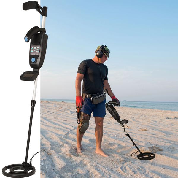 Détecteur de métaux professionnel électronique - Reconnaissance multi-métaux, étanche 20cm, localisation précise, recherche jusqu‘à 25cm - Écran LCD