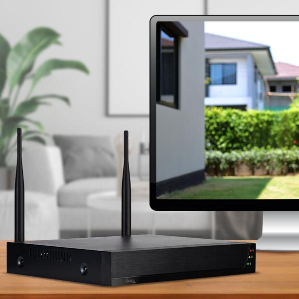 Profi Funk-Überwachungssystem, 8 QHD-2K Kameras & HDD-Rekorder, Tuya App mit Live Fernzugriff, Nachtsicht mit IR-LEDs, wetterfest - IP66