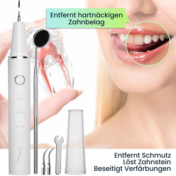 Effektiver Ultraschall-Zahnsteinentferner mit HD-Kamera (weiss): Akku-betriebener Plaque-Entferner für strahlend saubere Zähne