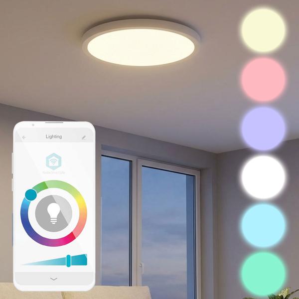 SmartLife WLAN LED Deckenleuchte, dimmbar, App-Steuerung, 29cm, elegantes weiss: Intelligente Beleuchtung für Ihr smartes Home