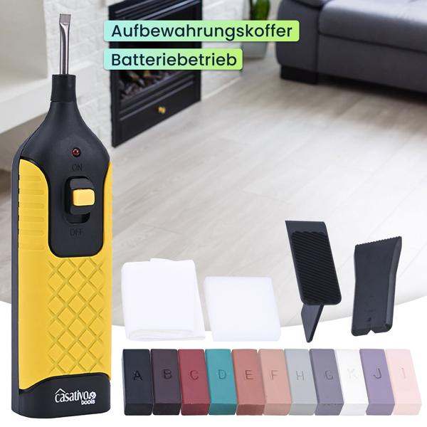 Professionelles Reparatur-Set zum Ausbessern von  Fliesen, Kacheln, Marmor, Steingut, Hartwachs u. Wachsschmelzer, originalgetreue Ergebnisse