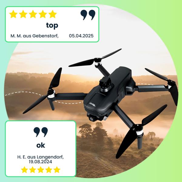 Profi GPS-Drohne mit 4K-Kamera, faltbar, 360° Hindernis-Erkennung, Live View App, 6 Achsen Gyroskop, Brushless Motor, Optical Flow