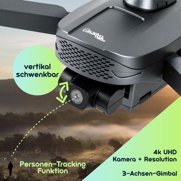Profi GPS-Drohne mit 4K-Kamera, faltbar, 360° Hindernis-Erkennung, Live View App, 6 Achsen Gyroskop, Brushless Motor, Optical Flow