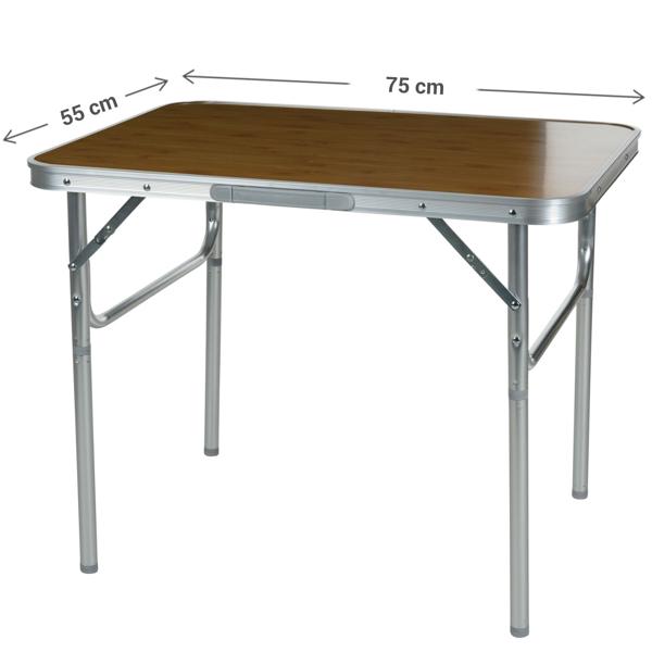 Camping Klapptisch, wetterfest, 75 x 55 x 25/60 cm
