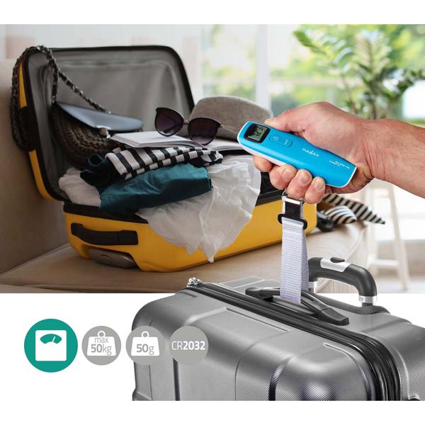 Bilancia Digitale Portatile Per Bagagli, 50 Kg, Con Display LCD Retroilluminato, Metallo E ABS, Pratica E Leggera, Per Valigie E Borse, Senza Batteria