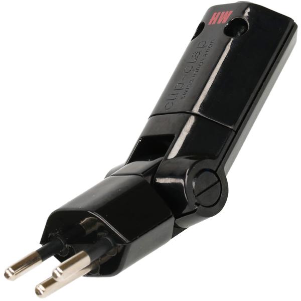 Adaptateur de Prise Murale Pivotant et Pliable Type 12 Noir - Angle 180° Vertical / 130° Horizontal - 250V 10A - Flexible & Réutilisable