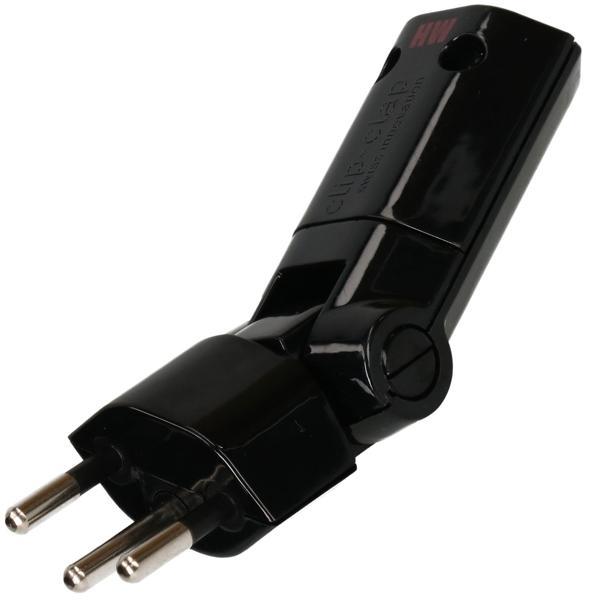 Adaptateur de Prise Murale Pivotant et Pliable Type 12 Noir - Angle 180° Vertical / 130° Horizontal - 250V 10A - Flexible & Réutilisable