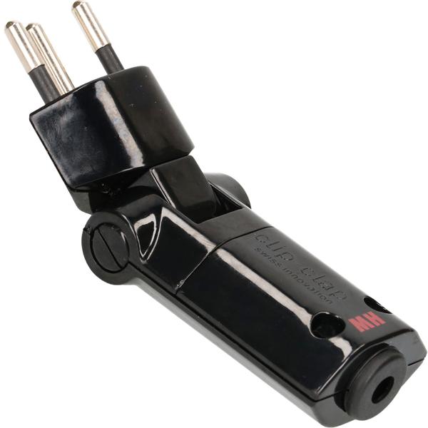 Adaptateur de Prise Murale Pivotant et Pliable Type 12 Noir - Angle 180° Vertical / 130° Horizontal - 250V 10A - Flexible & Réutilisable