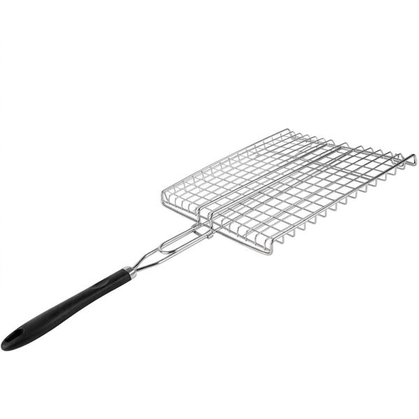 Panier à Barbecue Inoxydable - Idéal Viandes, Poissons, Légumes, Steaks, Crevettes - Avec Poignée - 59x29cm - Cuisson Uniforme