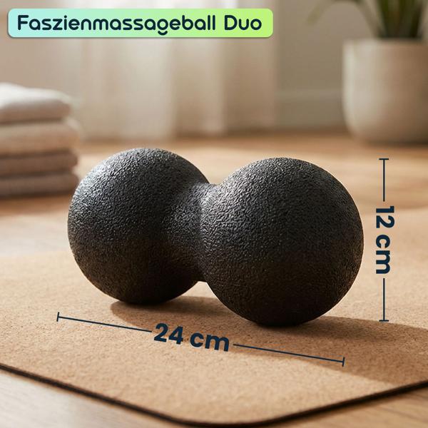 2er-Set Duo-Faszienmassage-Bälle für punktuelle Rückenmassage - Gezielte Verspannungslösung-Faszientraining-Muskellockerung - Ø 8 & 12 cm