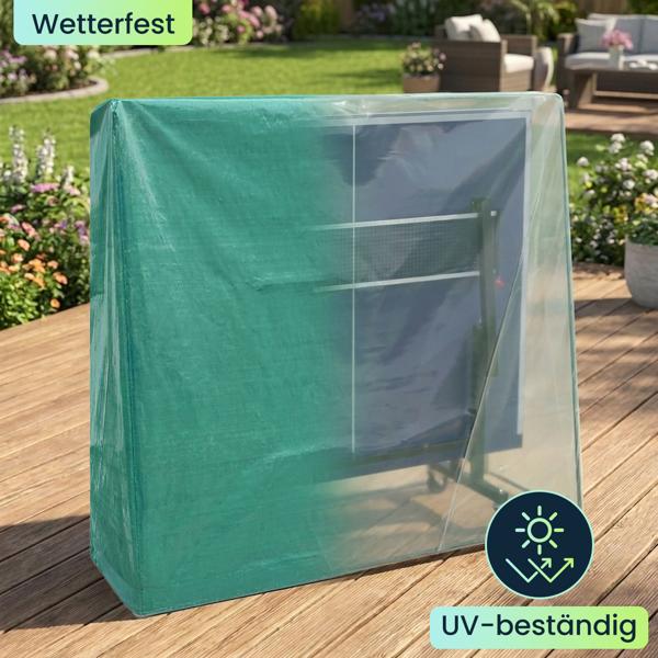 Abdeckplane für Tischtennisplatten, 185x160x70 cm – Wetterfeste, UV-beständige & reissfeste Hülle - universell passend