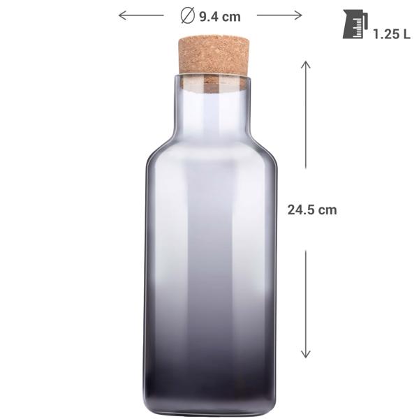 2er-Set Glasflasche mit Korkdeckel, 1,25 Liter