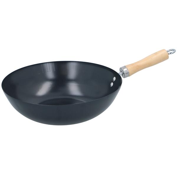 Poêle à wok avec poignée en bois, Ø 30 cm