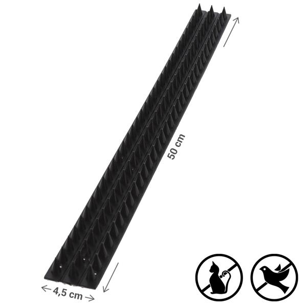 Anti-Kletter-Streifen 20er Set Schwarz 50 x 4.5cm – Effektiver Tierabwehr Spikes-Schutz, Einfache Anwendung
