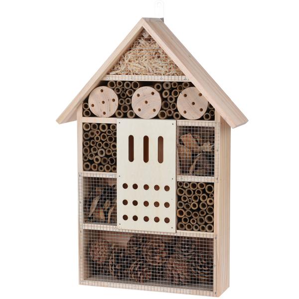2er-Set Insektenhotel - sicheres Zuhause für Wildbienen, Marienkäfer & Co. - 51x35x10cm - Kiefernholz, Bambus - optimaler Vogelschutz, Nisthilfe 2kg