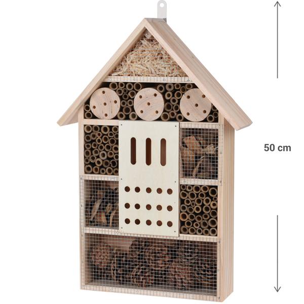 2er-Set Insektenhotel - sicheres Zuhause für Wildbienen, Marienkäfer & Co. - 51x35x10cm - Kiefernholz, Bambus - optimaler Vogelschutz, Nisthilfe 2kg