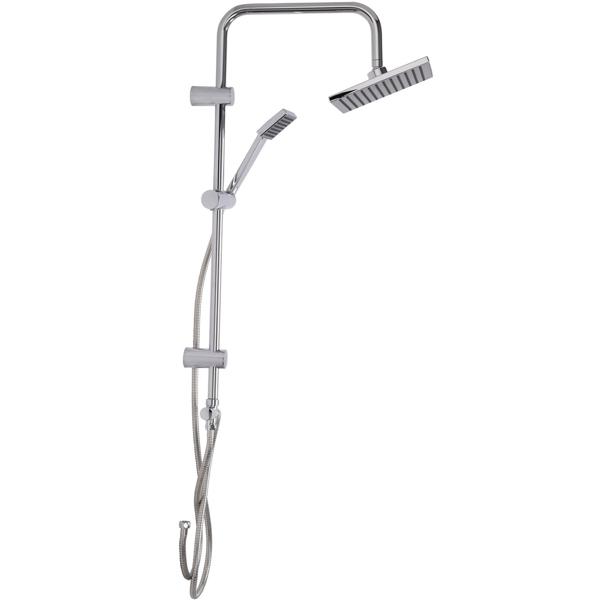 Set doccia a pioggia in acciaio inox Premium, color cromo, con 2 docce - Per un‘esperienza doccia di lusso, inclusi tubi flessibili, supporto e collegamento