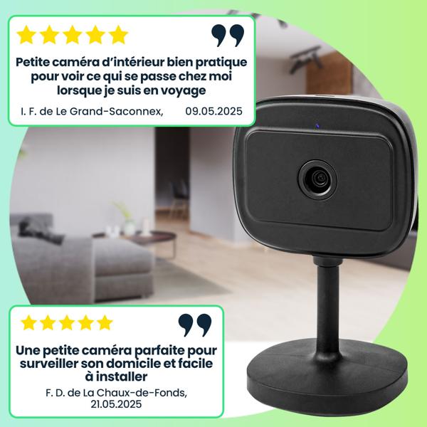 Caméra de Surveillance Intérieure SmartLife Wi-Fi Full HD 1080p - Babyphone & Animaux - Vision Nocturne 10m - Détection Mouvement/Bruit
