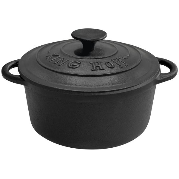 Massiver Gusseisen Topf 21 cm (2,4L) schwarz für Generationen - Hochwertiger Grauguss zum Braten, Backen, Schmoren - Unverwüstlich & vielseitig