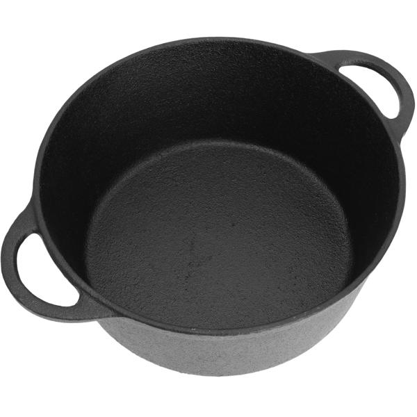 Massiver Gusseisen Topf 21 cm (2,4L) schwarz für Generationen - Hochwertiger Grauguss zum Braten, Backen, Schmoren - Unverwüstlich & vielseitig
