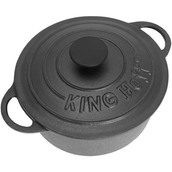 Massiver Gusseisen Topf 21 cm (2,4L) schwarz für Generationen - Hochwertiger Grauguss zum Braten, Backen, Schmoren - Unverwüstlich & vielseitig