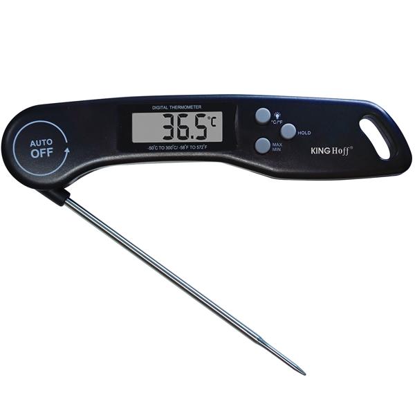 Koch- & Grillthermometer - Präzise Sensoren für Steaks Desserts Gebäck - -50°C bis 300°C - 180° drehbares Display - Faltbarer Einstichfühler & Magnet