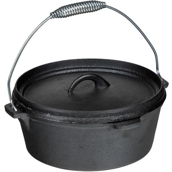 Set da barbecue in ghisa di alta qualità, 6 pezzi + scatola di legno