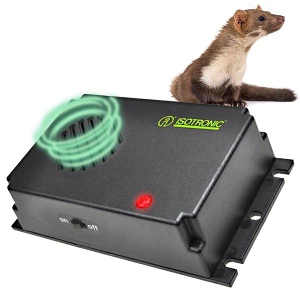 2er-Set Bewährte Mobile Marder-Abwehr mit Ultraschall, Marder Schreck batteriebetrieben, Marderschutz für KFZ, Motorraum, Haus, Garten