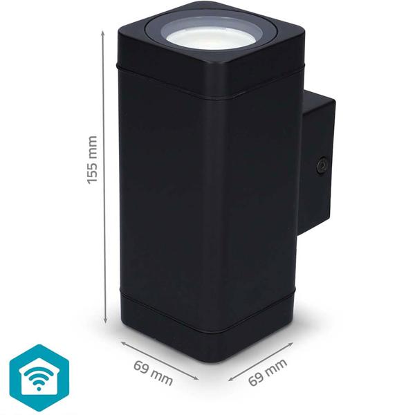 Applique LED intelligente per esterni, controllabile tramite app - Bluetooth, dimmerabile, colori RGB, 2700K-6500K, IP44, illuminazione moderna