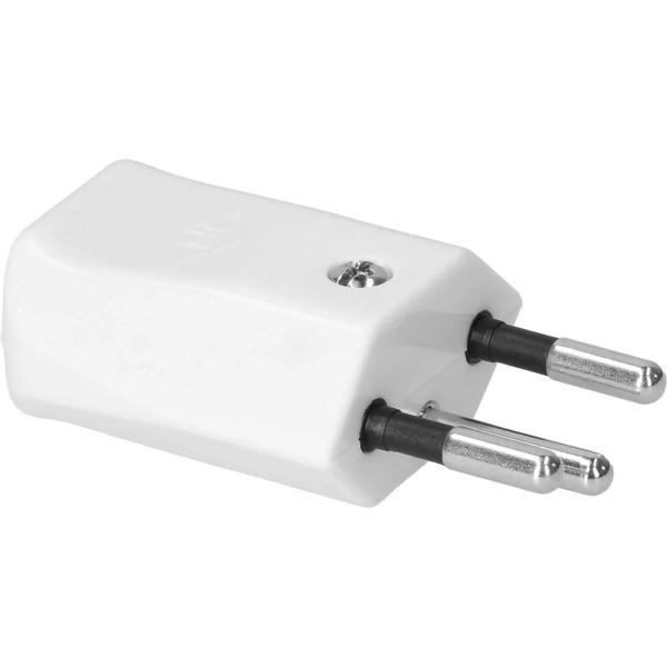 Fiche Prise Suisse T12 Blanc à Visser - L+N+PE 10A 250V Thermoplastique - Câble D 8.5mm - Électricité Max Hauri