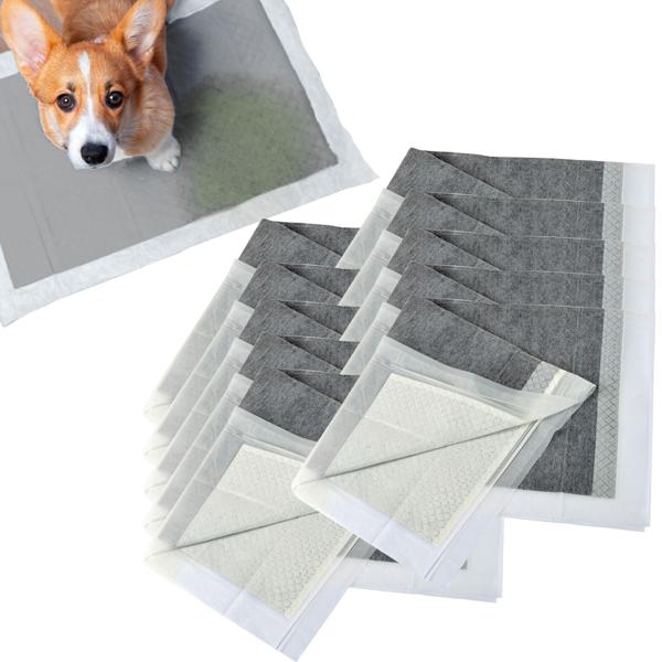 10x auslaufsichere Trainingsunterlagen für Hunde / Welpen (60x60cm): mit Aktivkohle für optimale Geruchsbindung - Hoch saugfähig & ideal für Welpen