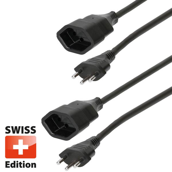 2er-Set Robustes Verlängerungskabel, schwarz, je 9 m – 3-polig mit Kupplung – flexibles & langlebiges Stromkabel für Haushalt, Garten & Werkstatt