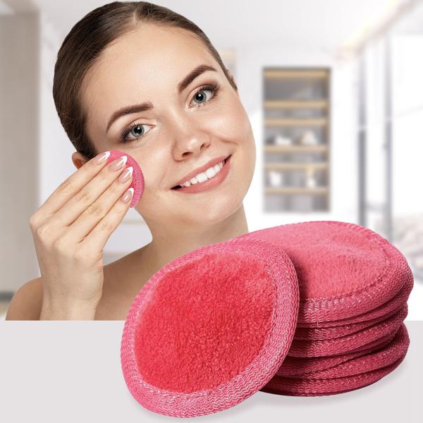 Coussins cosmétiques - Set de 10 ronds lavables OKEO-TEX Standard 100 - Doux fibres fines démaquillage visage corps Ø 7 cm
