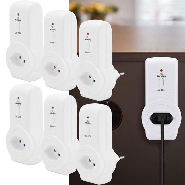 6er-Set Funksteckdosen T13 mit Fernbedienung – kabellose Steuerung für Geräte, hohe Reichweite, energieeffizient & einfach bedienbar, ideal für Zuhause