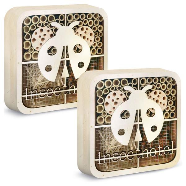 2er-Set Einzigartiges Marienkäfer-Insektenhotel, Naturholz, 20x20x7cm – kinderfreundliches & originelles Design, liebevolles Zuhause für Nützlinge