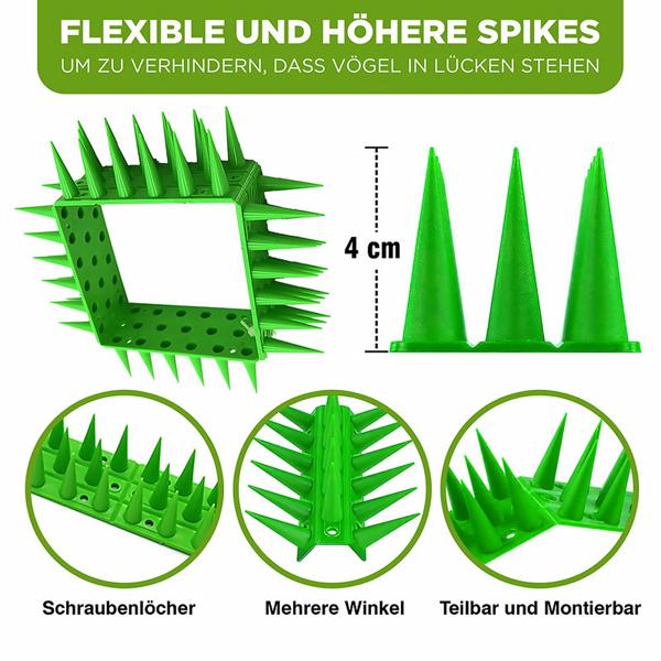 Anti-Tauben-Spikes, weiss, 12 x 45cm Module, Gesamtlänge: 5,4 Meter, zuverlässiger Schutz, sichere Vogelabwehr, flexible Anwendung