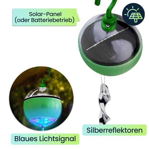 2er-Set Ultraschall-Vogelvertreiber (je 50m²): Effektiver Vogelschreck zum Aufhängen für zuverlässige Vogelabwehr im Aussenbereich