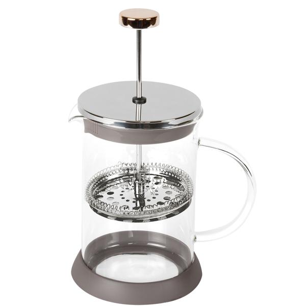 French press design pour café et thé, 800ml, taupe : Pour un café aromatique et un thé en vrac, de haute qualité & élégant, votre expérience de barista à la maison