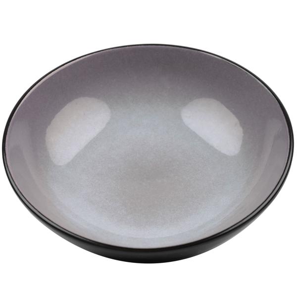Set di stoviglie dal design moderno in gres di alta qualità, 18 pezzi, in elegante color tortora/nero, robusto, lavabile in lavastoviglie e adatto al microonde