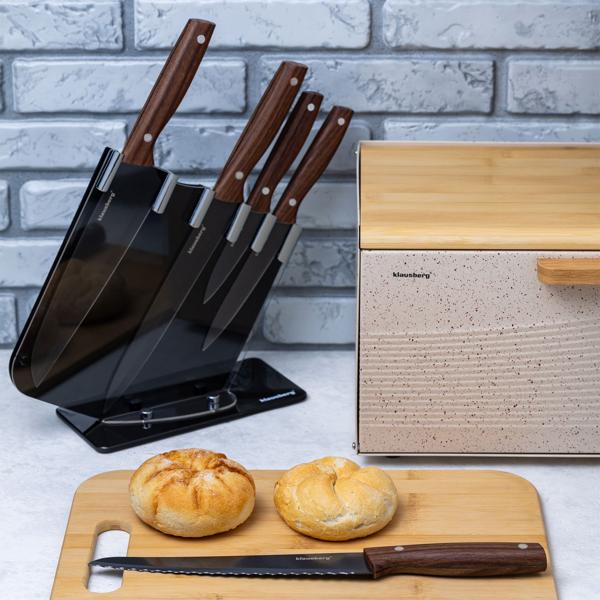 Design Küchenmesser-Set mit Messerblock, 5-teilig