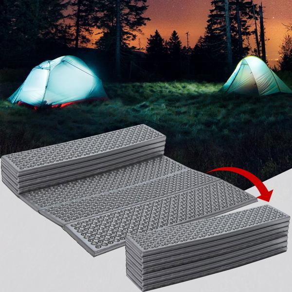 2er-Set Camping-Isomatte faltbar 180x60 cm - Kälteschutz für ungestörten Schlaf - robuste PE-Schaum/Aluminium-Matte - leicht zu transportieren